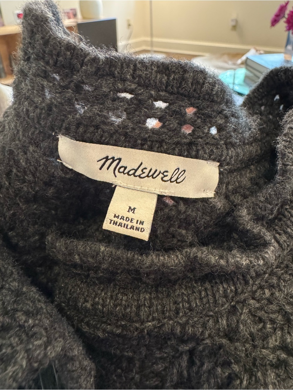 Madewell Charcoal Button-Front Merino Wool Knit Cardigan - Picture 3 of 3